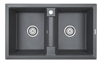 Кухонная мойка Paulmark TANDEM 80/2 PM238150-DG 80х50 цвет черный